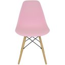 Ver imagem 3 de Kit 10 Cadeiras Charles Eames Eiffel Dsw - Base de Madeira Clara - Rosa Claro Multicolorido