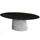Ver imagem 3 de Mesa de Jantar Cone Oval Cimento Queimado com Tampo Pedra, Mármore e Granito Tatu Bola Móveis