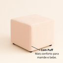 Ver imagem 5 de Poltrona Sofá Cadeira Amamentação Balanço C Puff Pés Madeira - Rosa