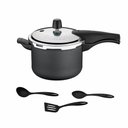 Ver imagem 1 de Panela de Pressão 4,5L Alumínio Antiaderente Grafite + 3 Utensílios - Tramontina