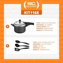 Ver imagem 2 de Panela de Pressão 4,5L Alumínio Antiaderente Grafite + 3 Utensílios - Tramontina
