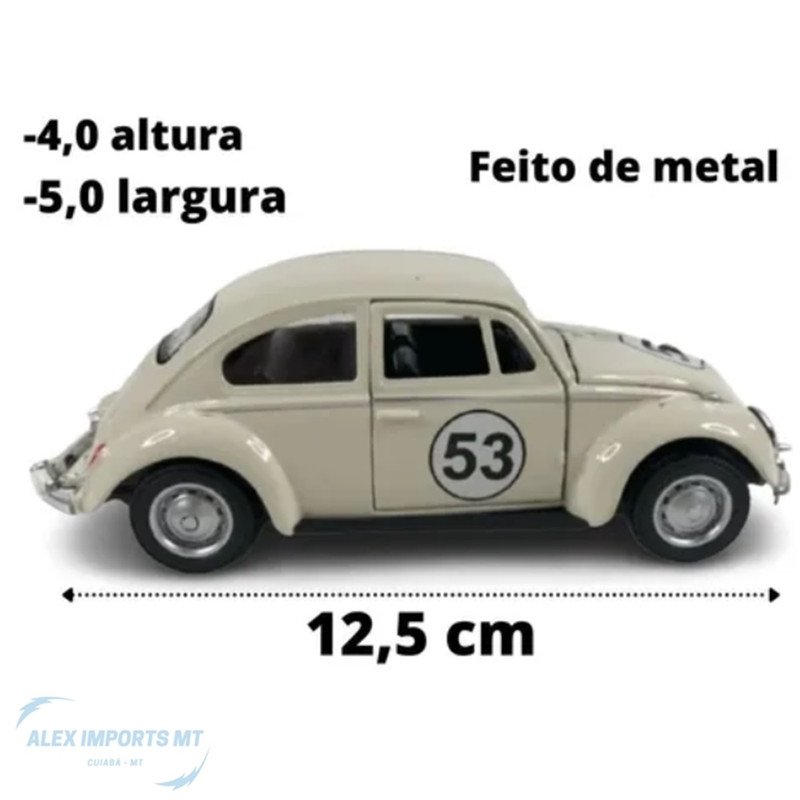 Carrinho de Ferro Fusca Clássico e Herbie Brinquedo - 3