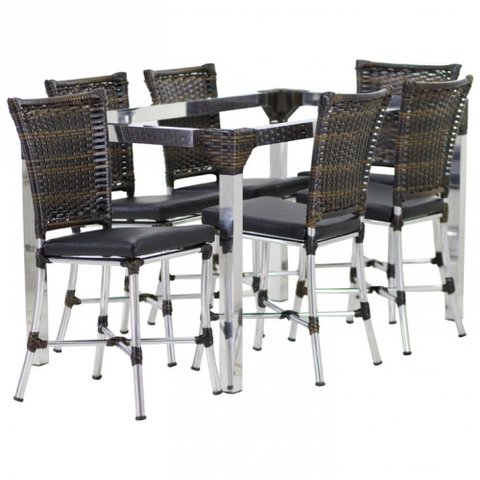 Conjunto 6 Cadeiras Angra e Mesa de Jantar Haiti em Alumínio