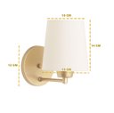 Ver imagem 4 de Arandela Dourada Cúpula Cone Tecido Cru Quarto/cabeceira.:dourado