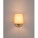 Ver imagem 3 de Arandela Dourada Cúpula Cone Tecido Cru Quarto/cabeceira.:dourado