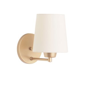 Arandela Dourada Cúpula Cone Tecido Cru Quarto/cabeceira.:dourado