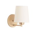 Ver imagem 1 de Arandela Dourada Cúpula Cone Tecido Cru Quarto/cabeceira.:dourado