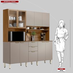 Cozinha Compacta 10 Portas 2 Gavetas Amora - 4