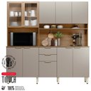 Ver imagem 5 de Cozinha Compacta 10 Portas 2 Gavetas Amora Marrom/Amêndola Touch/Nude Prime