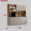 Ver imagem 3 de Cozinha Compacta 10 Portas 2 Gavetas Amora Marrom/Amêndola Touch/Nude Prime