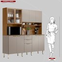 Ver imagem 4 de Cozinha Compacta 10 Portas 2 Gavetas Amora Marrom/Amêndola Touch/Nude Prime