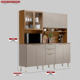 Cozinha Compacta 10 Portas 2 Gavetas Amora - 3