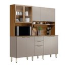 Ver imagem 2 de Cozinha Compacta 10 Portas 2 Gavetas Amora Marrom/Amêndola Touch/Nude Prime