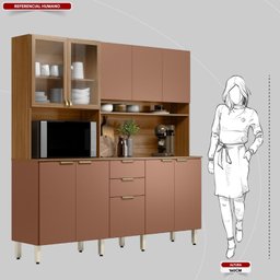 Cozinha Compacta 10 Portas 2 Gavetas Amora - 4