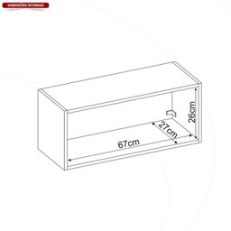 Armário Aéreo de Cozinha 70cm 1 Porta Firenze - 9