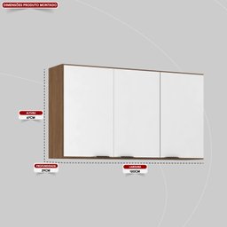 Armário Aéreo 120cm 3 Portas Firenze - 4
