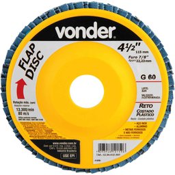 Flap Disc 4.1/2 G60 Costado Pvc Reto para Aço Carbono e Ino - 1