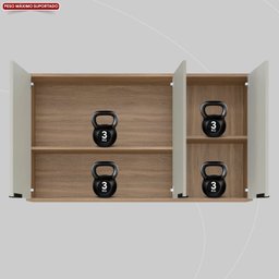 Armário Aéreo 120cm 3 Portas Firenze - 6