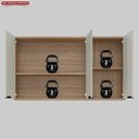 Ver imagem 6 de Armário Aéreo 120cm 3 Portas Firenze Marrom/Amêndola Touch/Nude Prime Tx