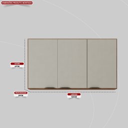 Armário Aéreo 120cm 3 Portas Firenze - 3