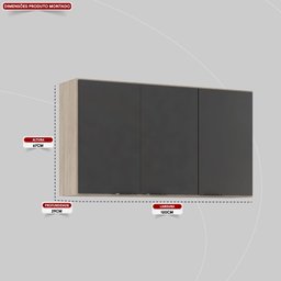 Armário Aéreo 120cm 3 Portas Firenze - 4