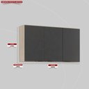 Ver imagem 4 de Armário Aéreo 120cm 3 Portas Firenze Bege/Avena Touch/Grafito