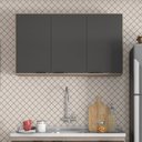 Ver imagem 1 de Armário Aéreo 120cm 3 Portas Firenze Bege/Avena Touch/Grafito