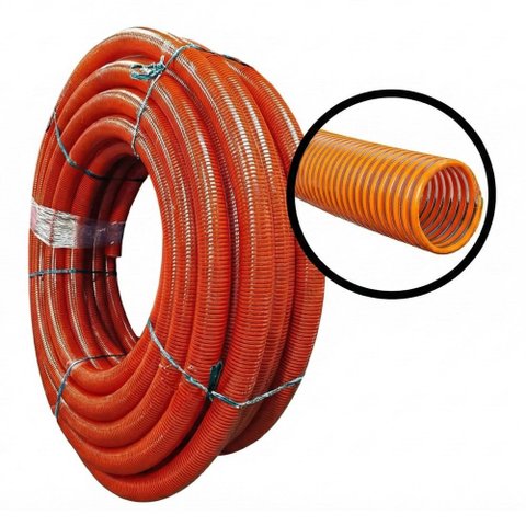 5 Metros Mangueira de Sucção Duto Pesada em Pvc 2,5 Polegadas Laranja