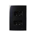 Ver imagem 1 de Tomada Dupla Margirius Sleek 2p+t 20a com Placa 4x2 Preto Ebony