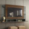Painel Malbec para Tv até 55" Palisandro/cinza Régio - Mobler - 2