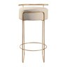 Banqueta Olivia em Linho e Base Metal Dourado Agarb Decor:linho Bege Claro - 2
