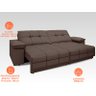 Sofá Nilo 2,00m Retrátil e Reclinável Velosuede Chocolate - NETSOFAS - 4