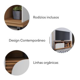 Rack Ripado para TV até  65 Polegadas com Rodízio 2 Portas Jurere 150cm - 10