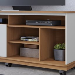 Rack Ripado para TV até  65 Polegadas com Rodízio 2 Portas Jurere 150cm - 9