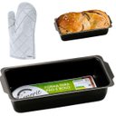 Ver imagem 1 de Forma Assadeira de Pão Retangular Média Antiaderente 1,3l + Luva Térmica Forrada