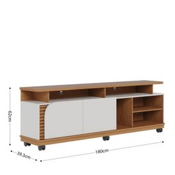 Rack para TV até  75 Polegadas com Rodízio 2 Portas Jurere 180cm - 3