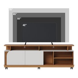 Rack para TV até  75 Polegadas com Rodízio 2 Portas Jurere 180cm - 2