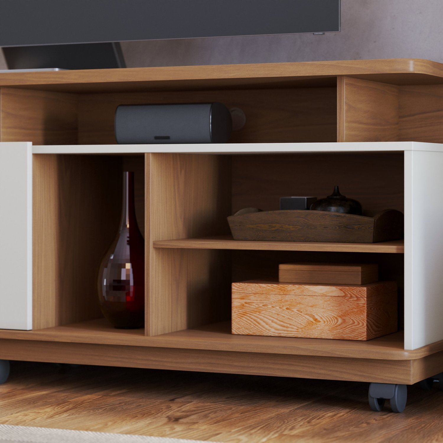 Rack para TV até  75 Polegadas com Rodízio 2 Portas Jurere 180cm - 9