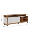 Ver imagem 3 de Rack Ripado para TV até 75 Polegadas 180cm Rodízio 2 Portas Jurere Marrom