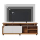 Ver imagem 2 de Rack Ripado para TV até 75 Polegadas 180cm Rodízio 2 Portas Jurere Marrom
