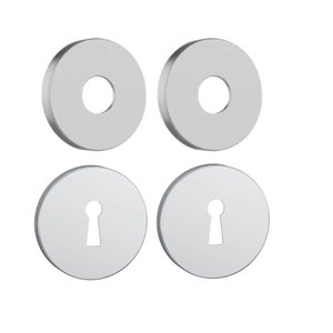Jogo de Roseta Interna Classic Redonda Inox Escovado 50mm Stam