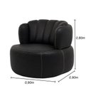 Ver imagem 3 de Poltrona Decorativa Cheval Giratória 360° em Couro Livintus Leather