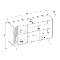 Buffet para Sala de Jantar 3 Portas Jurerê Off White com Freijó - 11