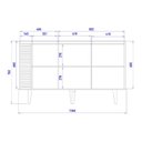 Ver imagem 5 de Buffet para Sala de Jantar 3 Portas Pés de Madeira Maciça Jurerê Off White com Freijó Bege/Matte