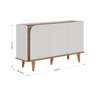 Buffet para Sala de Jantar 3 Portas Jurerê Off White com Freijó - 5