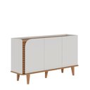 Ver imagem 3 de Buffet para Sala de Jantar 3 Portas Pés de Madeira Maciça Jurerê Off White com Freijó Bege/Matte