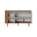 Ver imagem 4 de Buffet para Sala de Jantar 3 Portas Pés de Madeira Maciça Jurerê Off White com Freijó Bege/Matte