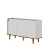 Buffet para Sala de Jantar 3 Portas Jurerê Off White com Freijó - 10