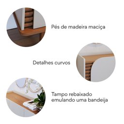 Buffet para Sala de Jantar 3 Portas Jurerê Off White com Freijó - 6