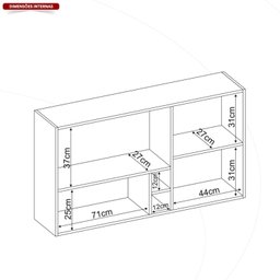 Armário Aéreo Firenze 120cm 2 Portas - Nicho - 12